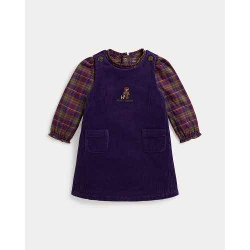 Plaid Cotton Bodysuit & Corduroy Dress