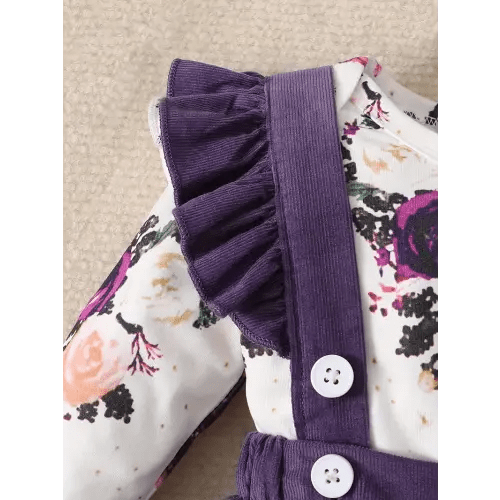 baby girls floral print long sleeve casual top solid - Temu