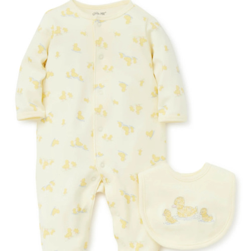Little Ducks Footed One-Piece and Bib
