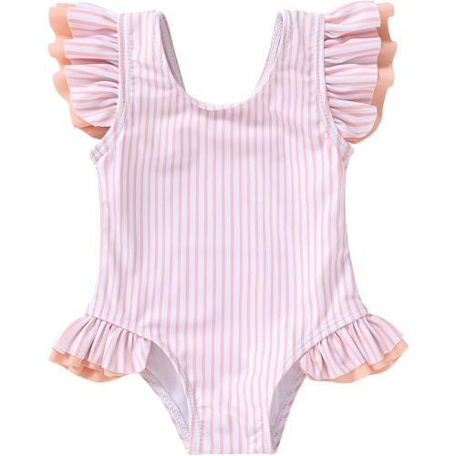 YOUNGER TREE Toddler Baby Girls Swimsuit Infant One Piece Bathing Suits Cute Dinosaur Beach Wear Sunsuit Ruffle Swimwear