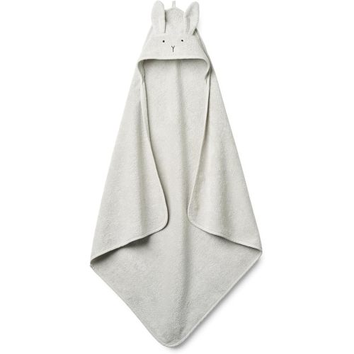 Baby Hooded Towel – Organic Cotton Baby Bath Towels – Baby Towels for Baby Boy, Baby Girl, Large 32" x 32" Super-Soft and Absorbent Baby Towels for Newborn (Rabbit - Pearl Grey)