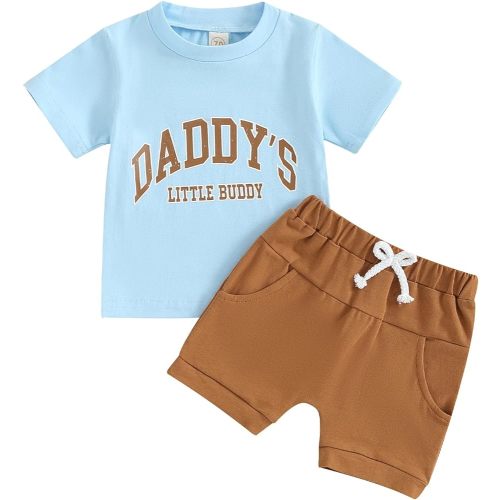 Kupretty Baby Boy Clothes Toddler Summer Outfit Short Sleeve T-Shirt Tee Tops Joggers Casual Shorts 2Pcs Clothing Set