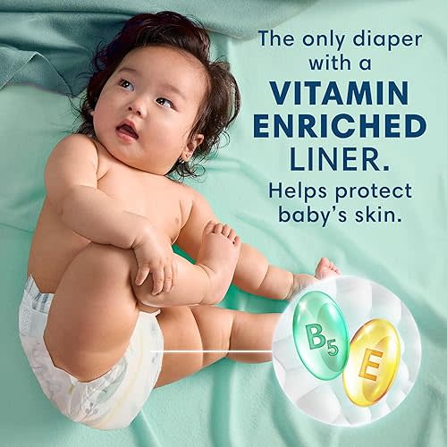 Pampers Pure Protection Baby Diapers, Size 1 (8-14 lbs), 82 Count, Up to 100% Leakproof, Premium Plant-based Skin Protection, Hypoallergenic Soft Diapers