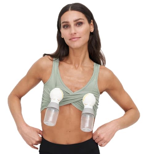 Larken Hands Free Pumping Bra for Breastfeeding | Breast Pump - Maternity Bras for Pregnancy, Pumping & Nursing Bra in One