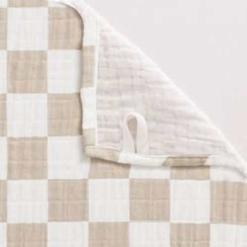 Itzy Ritzy Muslin Breastfeeding Boss Nursing Cover - Toast Checkerboard