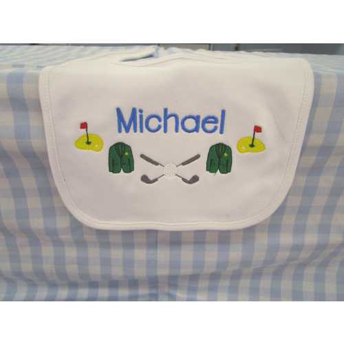 Personalized Golf Baby Bib: Monogrammed Boy Gift