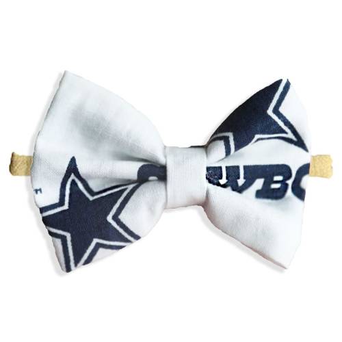 Dallas Cowboys Baby Girl Nylon Headband Bow Or Clip - Great For Newborn To Toddler