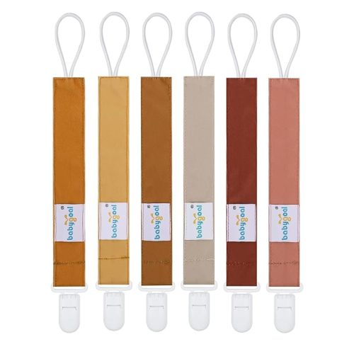 Babygoal Neutral Pacifier Clips, 6 Pack Binky Paci Holder Leashes for Baby Boys and Girls Fits for Most Pacifier, Binkie Styles & Baby Teethers & Toys and Gift