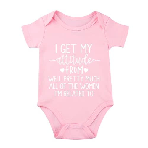 listery I Get My Attitude From All The Women Pretty Baby Bodysuit Funny Baby Girl Clothes Attitude Baby Bodysuit