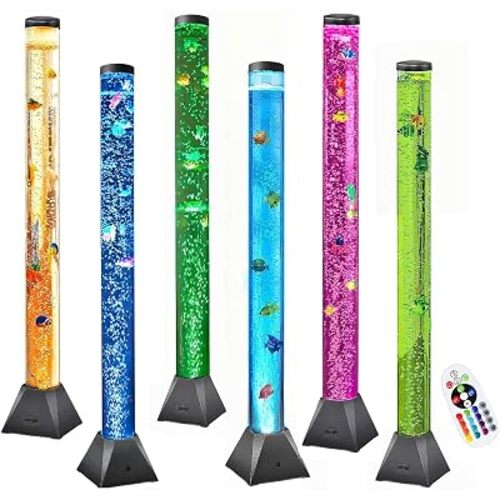 4FT Sensory Fish Bubble Tube Lamp – Soothing Aquarium Night Light for Calming Autism & ADHD, Stress Relief for Kids, Adults, Relaxing Home Décor