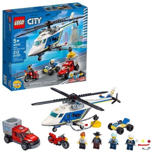 LEGO City Police Helicopter Chase 60243 Building Toy Set (212 Pieces)