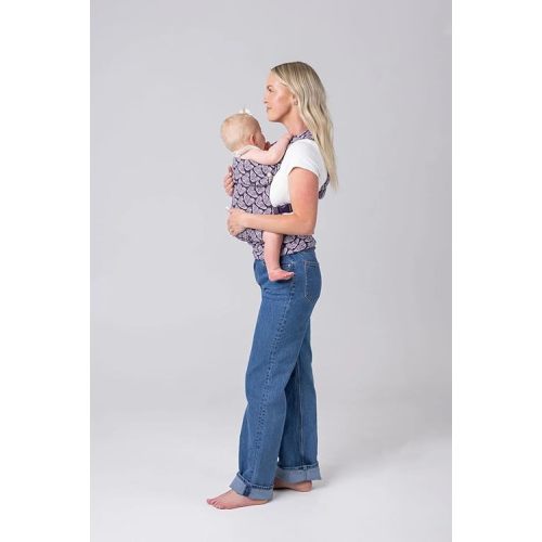Mabē Monarch Ergonomic Baby Carrier – Premium Cotton Soft Structured Newborn to Toddler Carrier with Hip-Healthy Design, 3 Carry Positions (7-35lbs), Lightweight & Breathable, (Violet Wings)