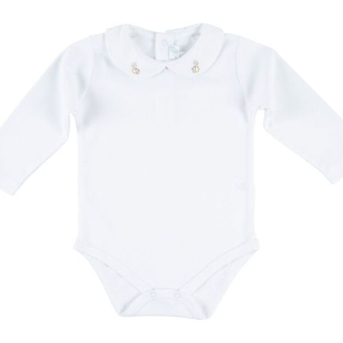 Acorn Long Sleeve Onesie, White - Cuclie | Maisonette