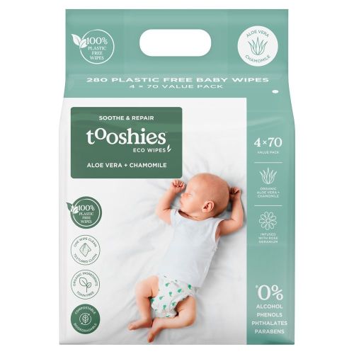 Tooshies Pure Baby Wipes Aloe Vera & Chamomile 280 Pack