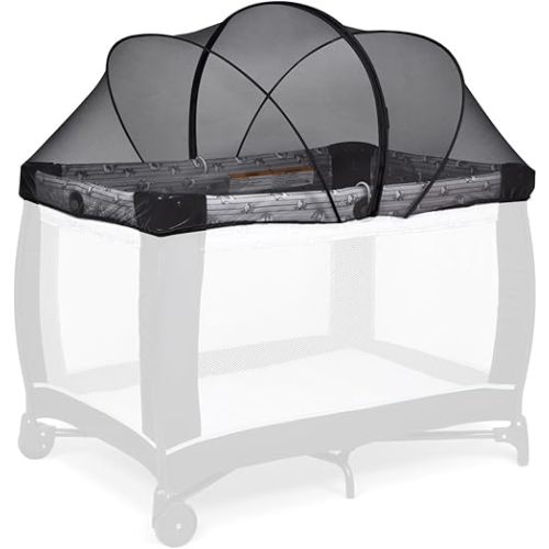 Beberoad Love Pack N Play Cover, Playpen Mosquito Net Cover with 2-Way Zipper (Black)