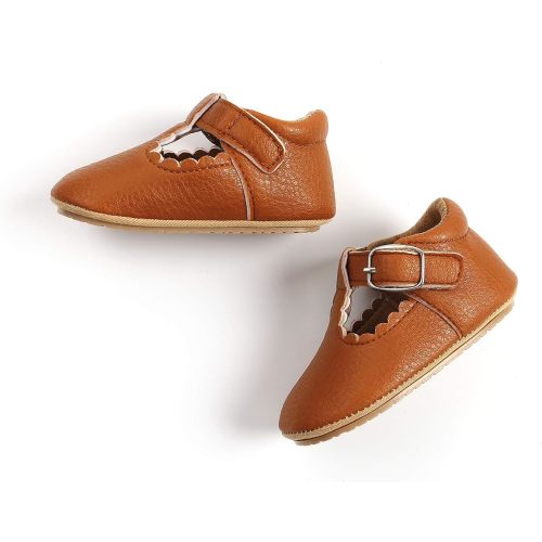 SOFMUO Baby Boys Girls High Top Ankle PU Leather Sneakers Soft Rubber Sole Infant Moccasins Newborn Oxford Loafers Anti-Slip Toddler Wedding Uniform Dress Shoes