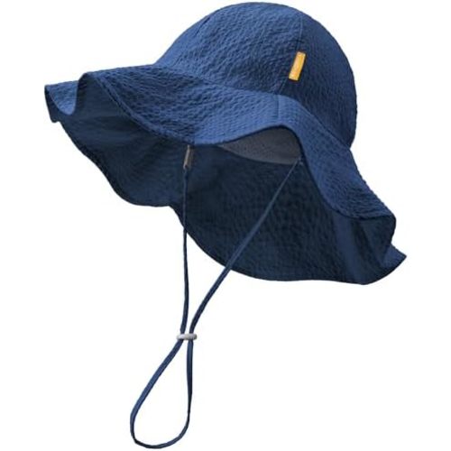 HONGTEYA Baby Sun Hat Toddler Girl Beach Hat Adjustable Outdoor Summer Hat UPF 50+ Sun Protection Wide Brim Infant Kids