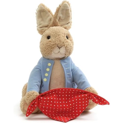GUND Beatrix Potter Animated Peek-a-Boo Peter Rabbit Sound and Motion Plush Stuffed Animal, 10"