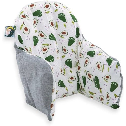 Cover– Washable & Reversible Cotton Cushion Cover for IKEA High Chair Accessories, Compatible with Antilop,Only Cover! (Mix Avocado Grey)