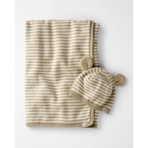 Baby Organic Cotton  Sweater Knit Blanket and Cap Gift Set - Little Planet | Carter's