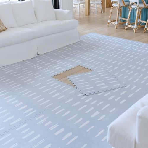 Baby Play Mat for Floor - Shoreline (4x6ft) - Premium EVA Foam Play Mat for Babies & Toddlers (Ages 0-5+) Non-Toxic Playmat for Tummy Time, Crawling & Playroom - Stylish & Comfortable