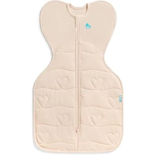 Love to Dream Swaddle UP, Extra Warm 3.5 TOG, Snug Fit Calms Startle Reflex, Allow Baby to Sleep in Preferred Arms Up Position for Self-Soothing, Blush Heart Quilting, Newborn, 5-8.5 lbs