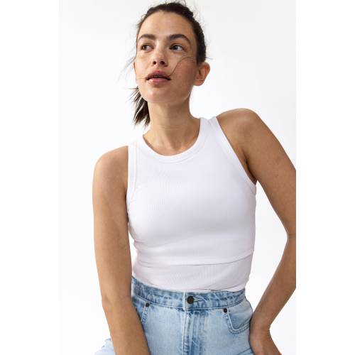 MAMA RIBBED NURSING TANK TOP