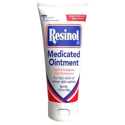 Resinol Medicated Ointment for Fast Soothing Relief of Skin Rashes & Irritations, Skin Protectant with Resorcinol & Petrolatum, 1.75 oz Tube