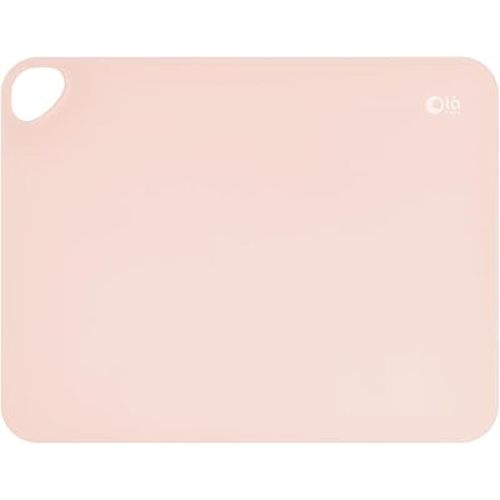 Olababy Fold N Go Silicone Placemat w Travel Case | Dishwasher Safe, BPA Free, Non-Slip, Waterproof | Mini Dining Mat for Infants, Babies, Toddlers and Kids (1, Coral)