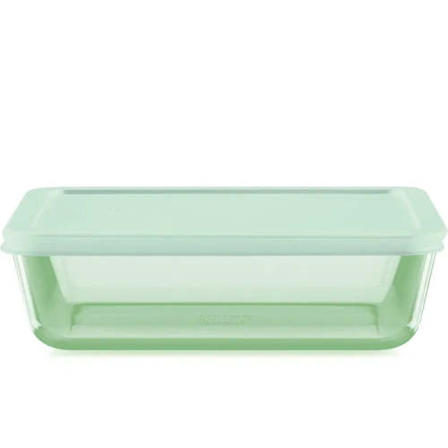 Pyrex® Simply Store® Tinted 6-cup Rectangle Storage with Green Plastic Lid