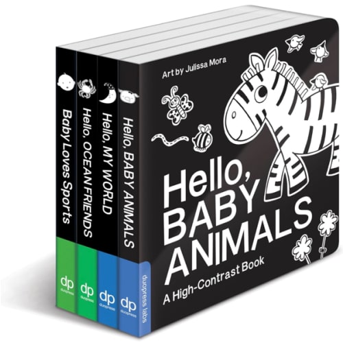 High Contrast Baby Book Set: 4 Board Books for Newborns