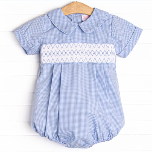Sweet Spring Smocked Bubble, Blue – Stitchy Fish