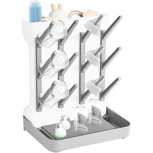 Baby Bottle Drying Rack,Removable Vertical Dryer for Newborn Bottles,Teats