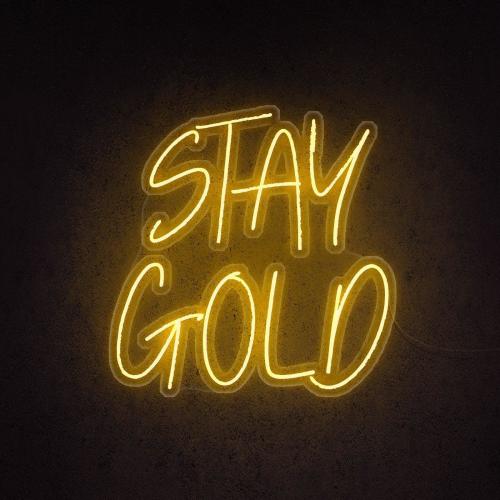 Stay Gold LED Neon Sign | Positive Vibe Quote Wall Art | Motivational Bedroom Decor | Wall Inspirational Neon Sign | Custom Neon Sign