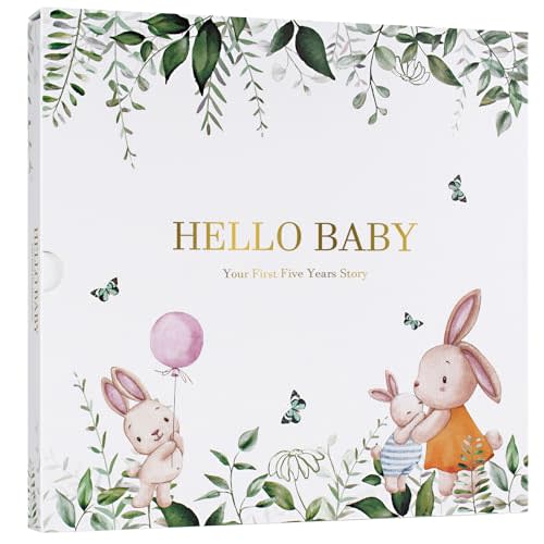Baby Memory Book Keepsake for Boy and Girl Gifts Timeless First 5 Year Milestone Book to Record Every Event from Birth to Age 5 Gender Neutral Baby Journal Scrapbook Album