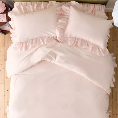 Elaine Ruffle Cotton Percale Duvet Cover | Urban Outfitters