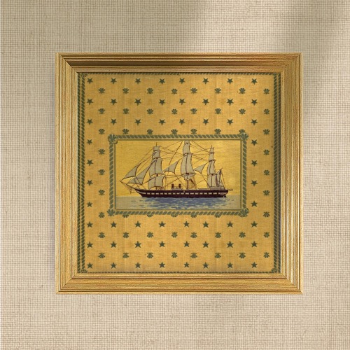 Vintage Sailboat Giclée - Framed - 8 x 8" Nautical, Coastal, Beach House, Cottage