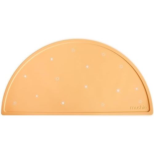 mushie Silicone Placemat for Kids | BPA-Free Non-Slip Design (Sun Orange)