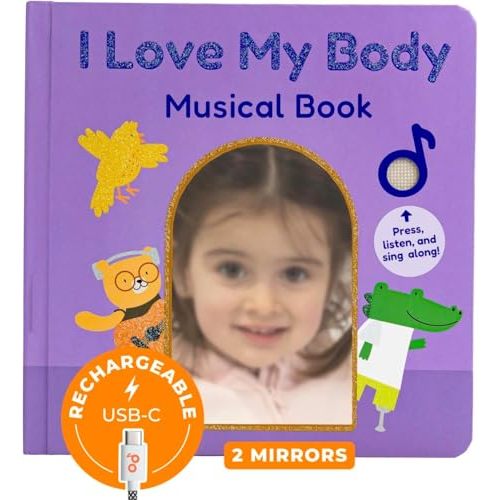 Cali's Books I Love My Body by Mother Moon | Feelings & Emotions Book for Toddlers 1-3 - Musical Books for Kids, Interactive Toddler Sound Book, Talking Learning Music Toys