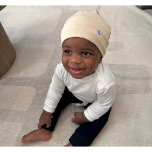 Satin Lined Jersey Beanie-Beige – Aarin & Co.