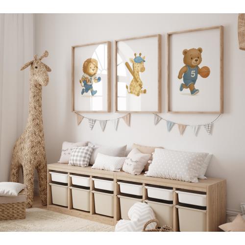 Baby Animals Sports Nursery Decor: Animal Sports Nursery Prints