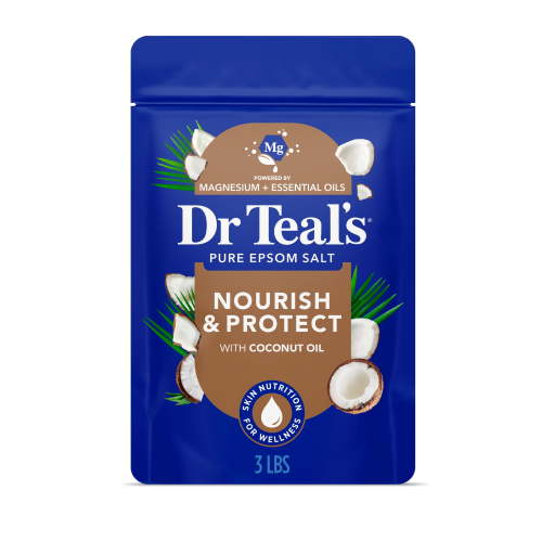 Dr Teal's Epsom Salt Magnesium Soak, Nourish & Protect with Coconut Oil, 3 lbs