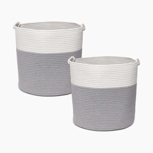Sprucely Large Rope Basket - Grey, 2-Pack