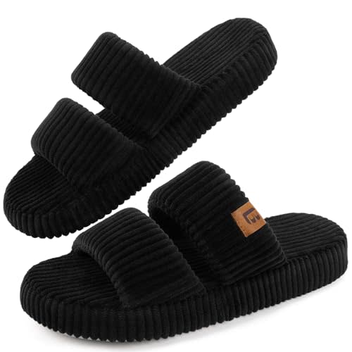 LongBay Slippers for Women Memory Foam Open Toe Indoor House Shoes Gifts | Dual-Strap Slide Sandals, Comfortable Cushioning , Lightweight Non-Slip Sole, Home Bedroom, Birthday Gift, Machine Washable