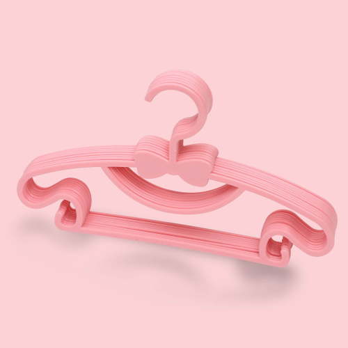 GFHFHITJ 10Pcs Children Kids Plastic Coloured Coat Hangers Bow Clothes Hanger Kids Children,for Toddler Infant Nursery Closet Pants Coat Skirts,11.4 X 6.7 Inch, Pinks