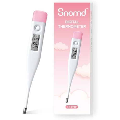 Digital Oral Thermometer for Adults and Children with LCD Display, Oral Thermometer for Baby with Fever Alarm Rectal & Underarm Use, Fast Reading Thermometer