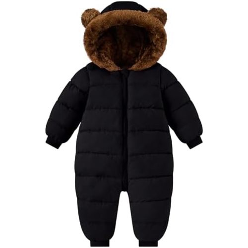 BFUSTYLE Baby Boy Snowsuit Long Sleeve Infant Coat 0-24 Months Winter Suit Newborn Puffer Jacket With Hooded