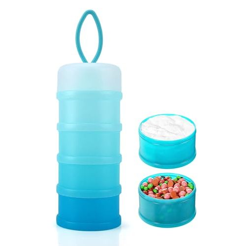 Stackable Baby Formula Dispenser, 4-Cup Portable Snack Container for Travel & On-The-Go