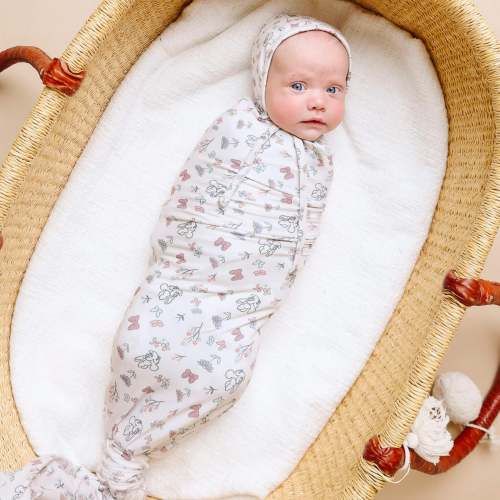 Knit Swaddle Blanket - Minnie Mouse's Bowquet