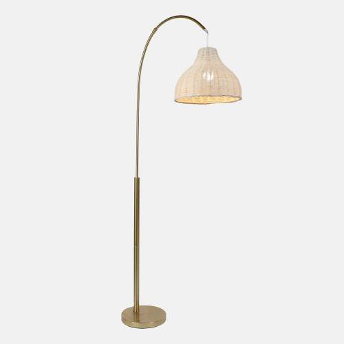 Brass and Wicker LED Floor Lamp - Nursery